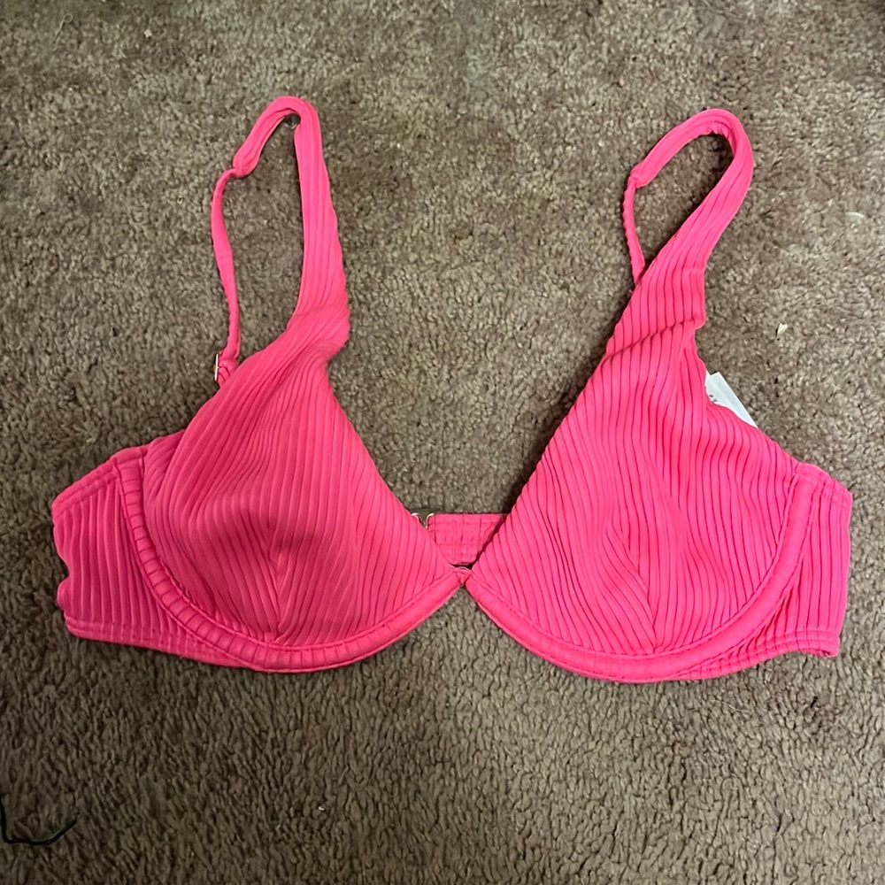 Hot pink bikini top from hollister